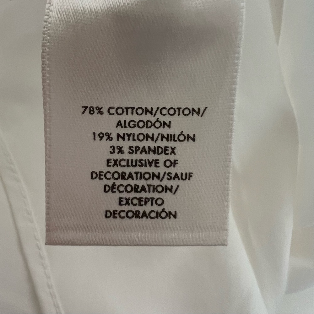Ann Taylor blouse crisp white cotton blouse size large - Picture 7 of 8